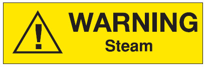 Pipe Warning Markers - Warning Steam