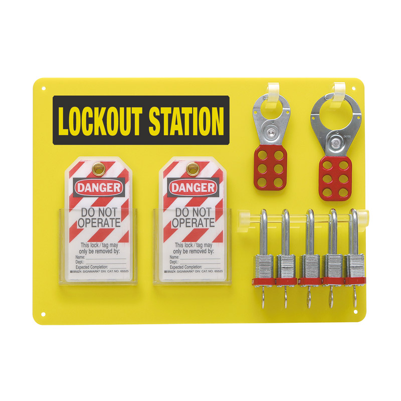 Brady Lockout Station Kit Board with 20mm Steel Padlocks & Heavy Duty Tags