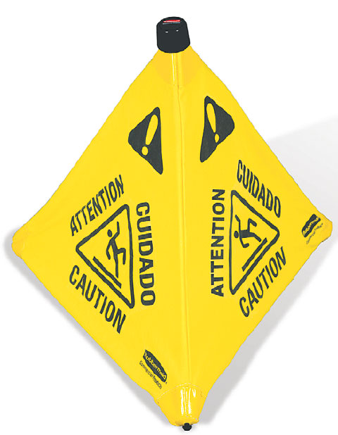 Rubbermaid Pop Up Safety Floor Sign Caution/Attention Small