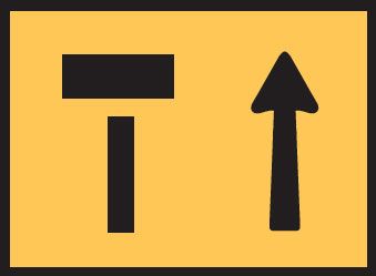 Temporary Traffic Control Signs - Lane Ends Picto