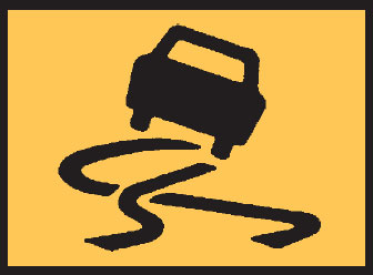 Temporary Traffic Control Signs - Slippery When Wet Picto, 900 x 600mm
