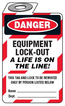 Brady Padlock Tags - Equipment Lock Out. A Life Is On The Line!