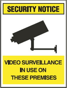 Security/Surveillance Window Labels  - Video Surveillance In Use On These Premises
