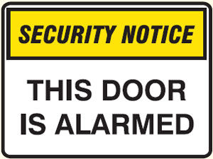 Security/Surveillance Window Labels  - This Door Is Alarmed