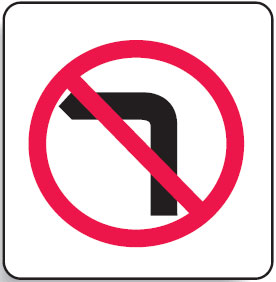 Regulatory Signs - Direct No Left Turn