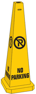 Safety Floor Cone/Sign - No Parking Yellow 89cm