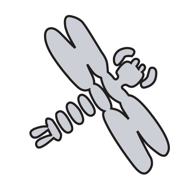 Frosted Window Transfer Dragon Fly Symbol