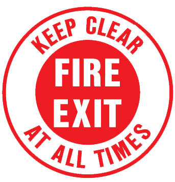 Safety Floor Marker - Keep Clear At All Times Fire Exit