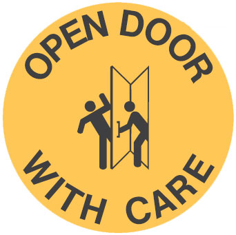 Safety Floor Marker - Open Door With Care