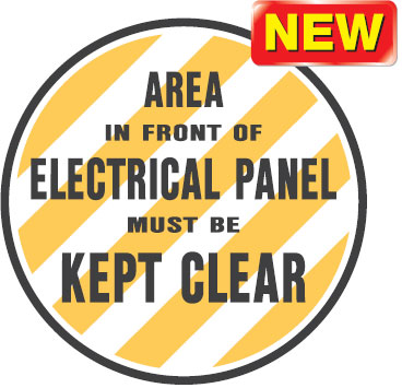 Safety Floor Marker - Area In Front Of Electrical Panel Must Be Kept Clear