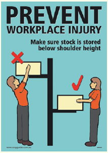 Manual Handling Posters - Make Sure Stock Is Stored..