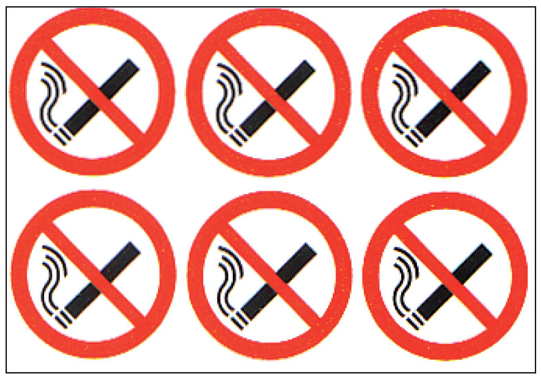 Circular Safety Labels - No Smoking Picto
