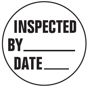 Pre-Printed Paper Labels - Inspected By Date
