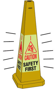 Safety Floor Cone/Sign - Safety First Glow 89cm