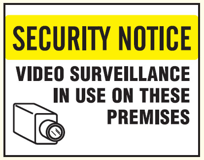 See Thru Security Labels - Video Surveillance In Use On These Premises