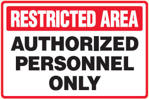 Security Floor Markers - Authorized Personnel Only