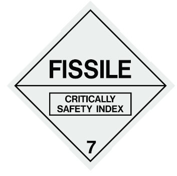 Dangerous Goods Markers  - Fissile Critically Safety Index 7