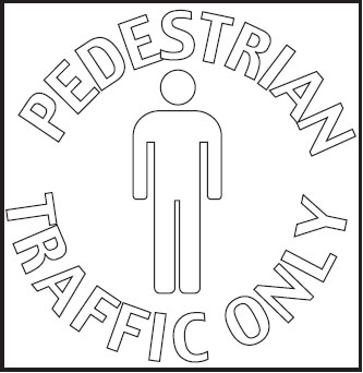 Safety Stencils - Pedestrian Traffic Only 
