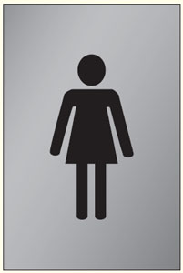 Brass & Aluminium Door Signs - Female Pictorial