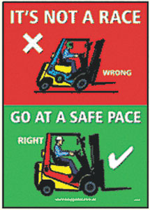 Forklift Safety Training Poster - It'S Not A Race Go At A Safe Pace Poster