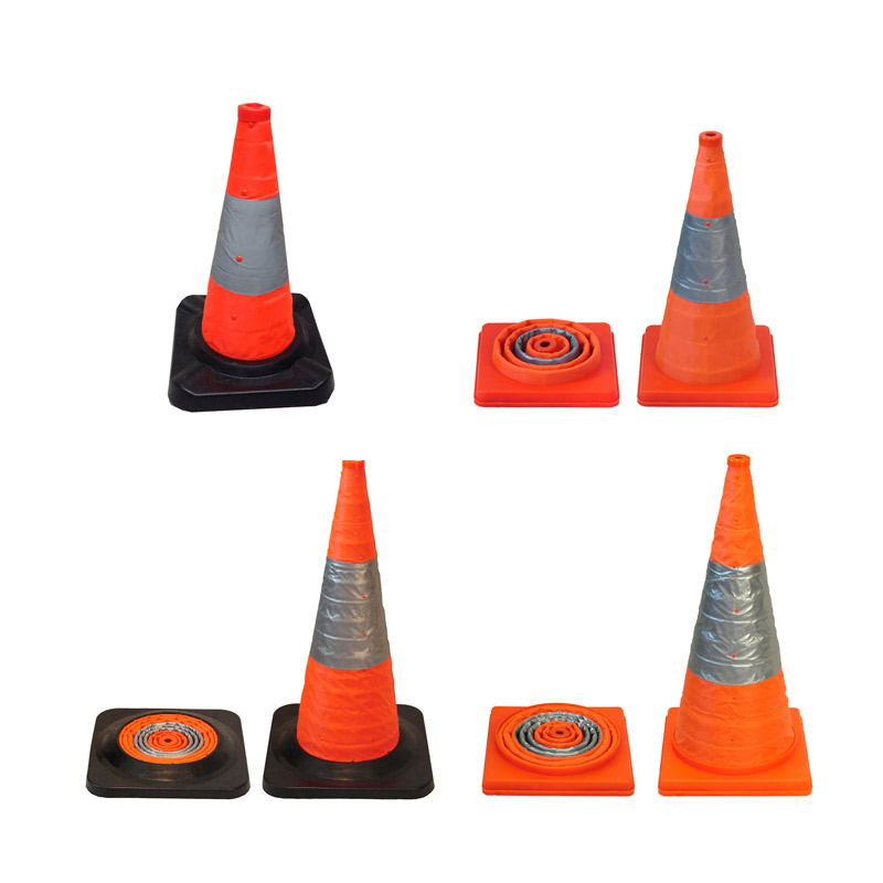 Traffic Cone Collapsible with Reflective and Lights Orange