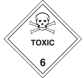Dangerous Goods Placards Toxic 6 Polypropylene