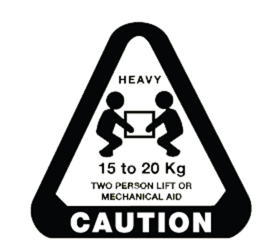 Heavy Labels - Caution 15-20Kg, Roll of 250 Labels