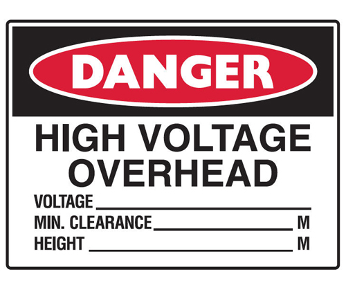 Danger Sign Polypropylene - High Voltage Overhead