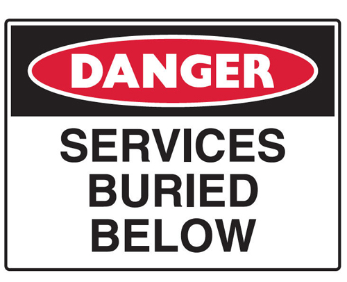 Danger Sign Polypropylene - Services Buried Below