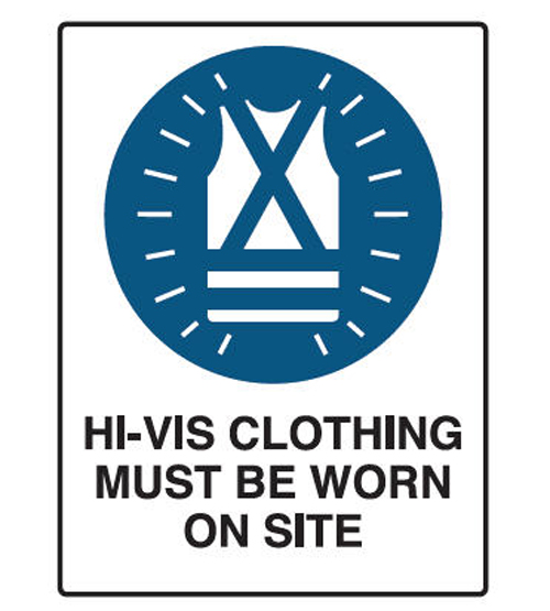 Mandatory Sign Polypropylene - Hi-Vis Clothing Must Be Worn On This Site