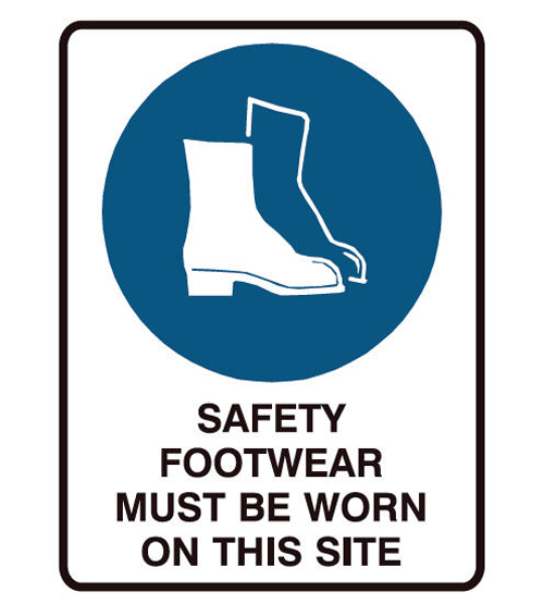 Mandatory Sign Polypropylene - Safety Footwear Must Be Worn On Site