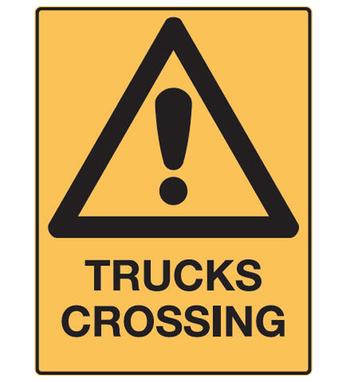 Warning Sign Polypropylene - Trucks Crossing