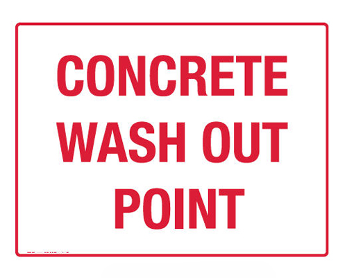 Building Site Sign Polypropylene - Concrete Wash Out Point