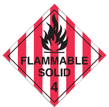 Hazardous Material Placards, Label - Flammable Solid 4