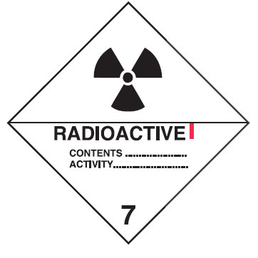 Hazardous Material Placards, Label - Radioactive I