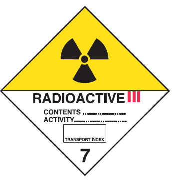 Hazardous Material Placards, Label - Radioactive Iii