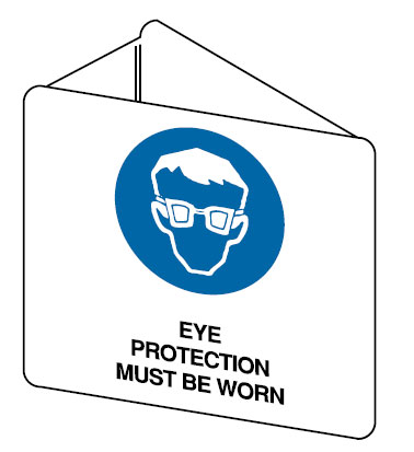 Three Dimensional Signs - Eye Protection Must Be Worn W/Picto