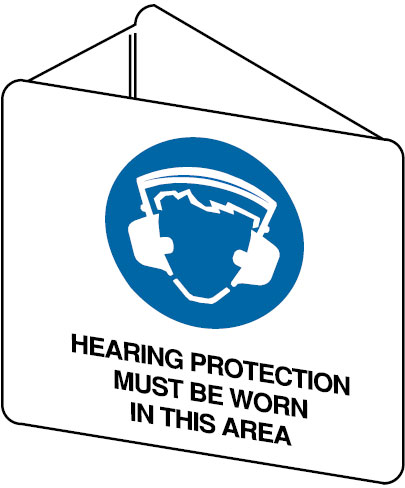 Three Dimensional Signs - Hearing Protection Must Be Worn In This Area W/Picto