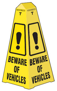 Econ-O-Cone/Sign - Beware Of Vehicles