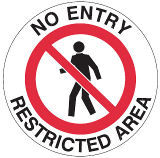 Safety Floor Marker - No Entry Restricted Area