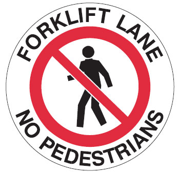 Safety Forklift Floor Marker - Forklift Lane No Pedestrians
