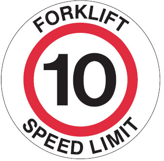 Safety Forklift Floor Marker - Forklift Speed Limit 10