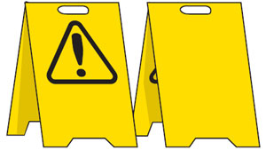 2 Legend Economy Floor Stand/Sign - Warning Symbol/Blank