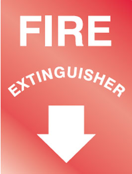 Deluxe Fire/Emergency Signs - Fire Extinguisher W/ Down Arrow