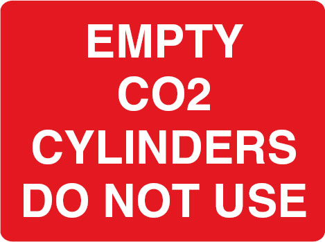 Cylinder Status Signs - Empty Co2 Cylinders Do Not Use