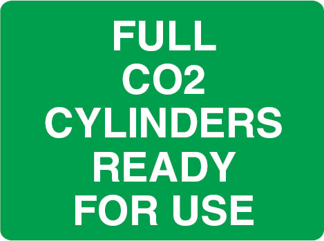 Cylinder Status Signs - Full Co2 Cylinders Ready For Use