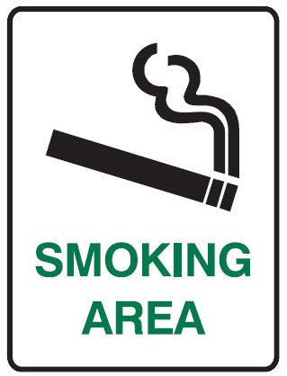 No Smoking Signs - Smoking Area