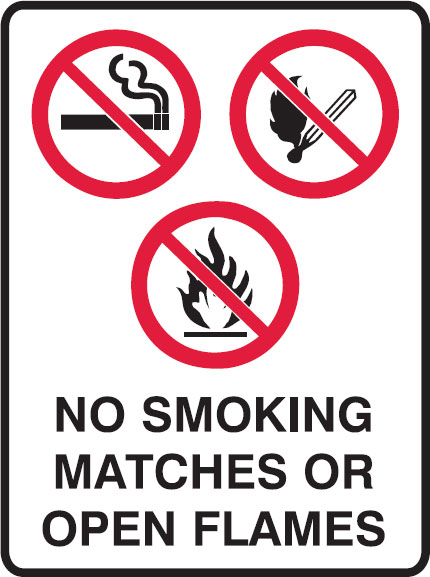 No Smoking Signs - No Smoking Matches Or Open Flames