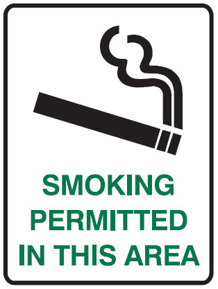 No Smoking Signs - Smoking Permitted In This Area