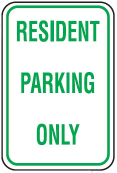 Parking Signs - Resident Parking Only
